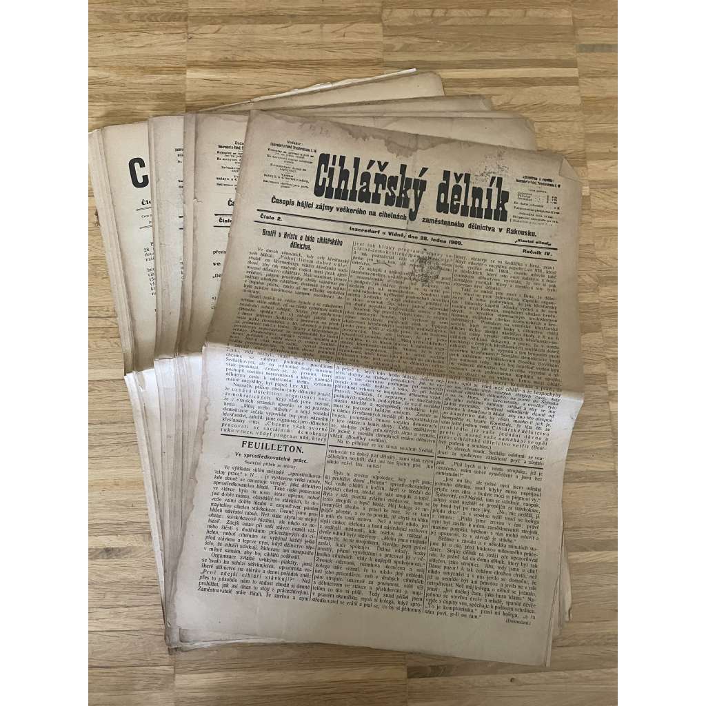 Cihlářský deník, ročník IV., číslo 2-18, 20-23 a 25/1909 (cihelny, cihly) - časopis, noviny