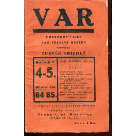 VAR, ročník V., číslo 4-5/1927. Pokrokový list pro veřejné otázky