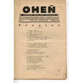 Oheň, ročník II., číslo 11/1925. List Spartakových skautů práce a dorostu FDTJČ (časopis)