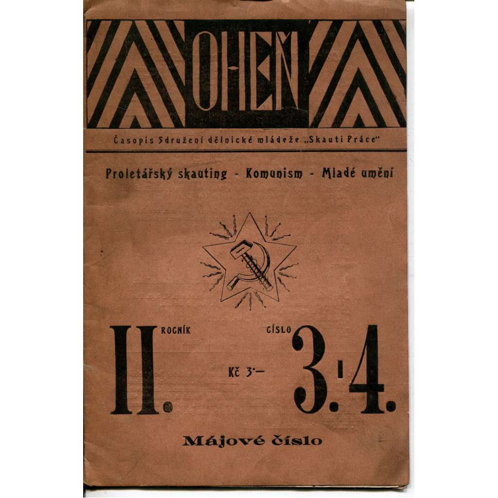 Oheň, ročník II., číslo 3-4/1925. List Spartakových skautů práce a dorostu FDTJČ (časopis)