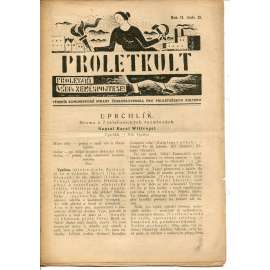 Proletkult, rok II., číslo 25/1923 [Týdeník KSČ pro proletářskou kulturu] - časopis, noviny, 1. republika