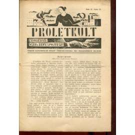 Proletkult, rok II., číslo 15/1923 [Týdeník KSČ pro proletářskou kulturu] - časopis, noviny, 1. republika