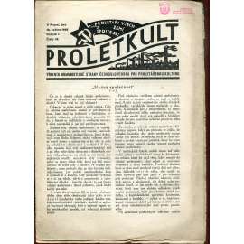 Proletkult, rok I., číslo 18/1922 [Týdeník KSČ pro proletářskou kulturu] - časopis, noviny, 1. republika
