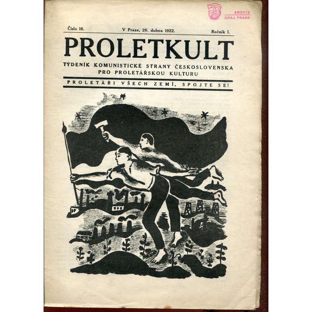 Proletkult, rok I., číslo 16/1922 [Týdeník KSČ pro proletářskou kulturu] - časopis, noviny, 1. republika