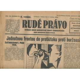 Rudé právo, ročník IX., číslo 104/1928 (1. republika, staré noviny) - není kompletní