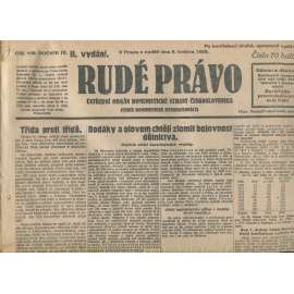 Rudé právo, ročník IX., číslo 108/1928 (1. republika, staré noviny)