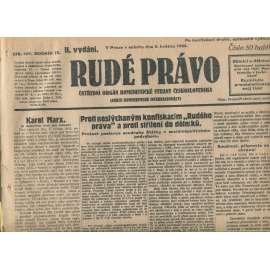Rudé právo, ročník IX., číslo 107/1928 (1. republika, staré noviny) - není komletní