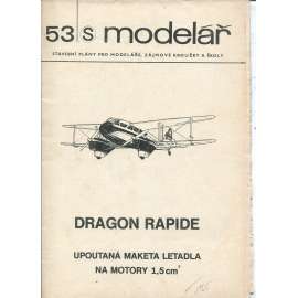 Modelář, číslo 53. Stavební plány pro modeláře, zájmové kroužky a školy (letadla, letectví) - Dragon Rapide