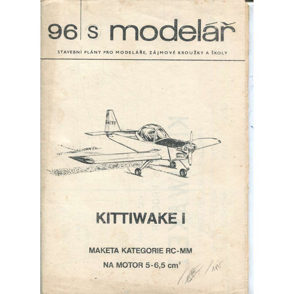 Modelář, číslo 96. Stavební plány pro modeláře, zájmové kroužky a školy (letadla, letectví) - Kittwakw I