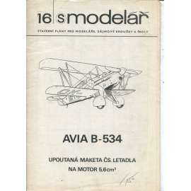 Modelář, číslo 16. Stavební plány pro modeláře, zájmové kroužky a školy (letadla, letectví) - Avia B-534