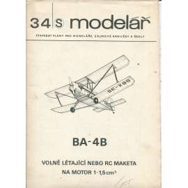 Modelář, číslo 34. Stavební plány pro modeláře, zájmové kroužky a školy (letadla, letectví) - BA-4B
