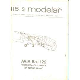 Modelář, číslo 115 Stavební plány pro modeláře, zájmové kroužky a školy (letadla, letectví) - AVIA Ba-122