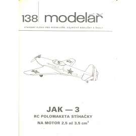Modelář, číslo 138. Stavební plány pro modeláře, zájmové kroužky a školy (letadla, letectví) - JAK-3