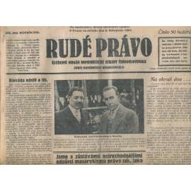Rudé právo, ročník VIII., číslo 265/1927. Ústřední orgán Komunistické strany Československa (staré noviny, 1. republika)