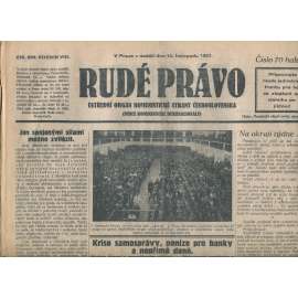 Rudé právo, ročník VIII., číslo 269/1927. Ústřední orgán Komunistické strany Československa (staré noviny, 1. republika)