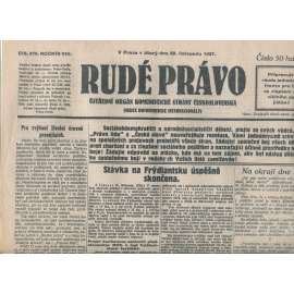 Rudé právo, ročník VIII., číslo 276/1927. Ústřední orgán Komunistické strany Československa (staré noviny, 1. republika)