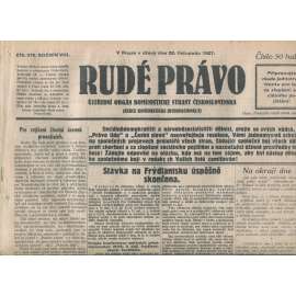 Rudé právo, ročník VIII., číslo 276/1927. Ústřední orgán Komunistické strany Československa (staré noviny, 1. republika)