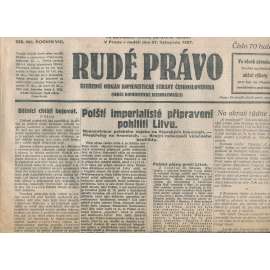 Rudé právo, ročník VIII., číslo 280/1927. Ústřední orgán Komunistické strany Československa (staré noviny, 1. republika) Rudé právo, ročník VIII., číslo 280/1927. Ústřední orgán Komunistické strany Československa (staré noviny, 1. republika)