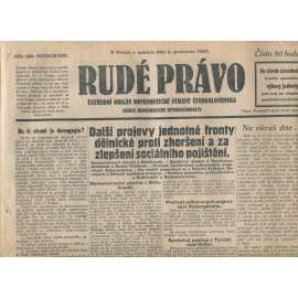 Rudé právo, ročník VIII., číslo 286/1927. Ústřední orgán Komunistické strany Československa (staré noviny, 1. republika)