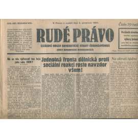 Rudé právo, ročník VIII., číslo 287/1927. Ústřední orgán Komunistické strany Československa (staré noviny, 1. republika) Rudé právo, ročník VIII., číslo 287/1927. Ústřední orgán Komunistické strany Československa (staré noviny, 1. republika)