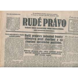 Rudé právo, ročník VIII., číslo 302/1927. Ústřední orgán Komunistické strany Československa (staré noviny, 1. republika)