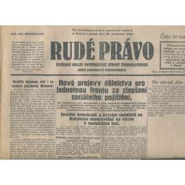 Rudé právo, ročník VIII., číslo 303/1927. Ústřední orgán Komunistické strany Československa (staré noviny, 1. republika)