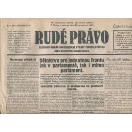 Rudé právo, ročník VIII., číslo 304/1927. Ústřední orgán Komunistické strany Československa (staré noviny, 1. republika)