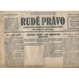 Rudé právo, ročník VIII., číslo 305/1927. Ústřední orgán Komunistické strany Československa (staré noviny, 1. republika)