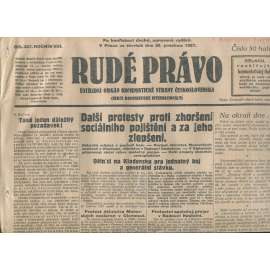 Rudé právo, ročník VIII., číslo 307/1927. Ústřední orgán Komunistické strany Československa (staré noviny, 1. republika)
