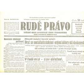 Rudé právo, ročník XII., číslo 8/1931. Ústřední orgán Komunistické strany Československa (staré noviny, 1. republika)
