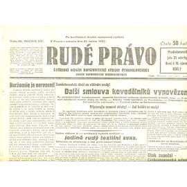 Rudé právo, ročník XII., číslo 20/1931. Ústřední orgán Komunistické strany Československa (staré noviny, 1. republika)