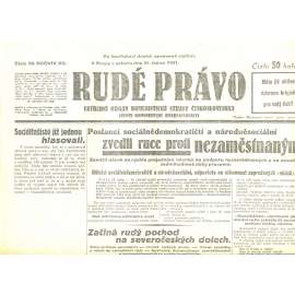 Rudé právo, ročník XII., číslo 26/1931. Ústřední orgán Komunistické strany Československa (staré noviny, 1. republika)