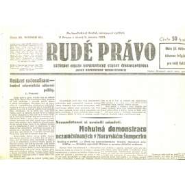 Rudé právo, ročník XII., číslo 28/1931. Ústřední orgán Komunistické strany Československa (staré noviny, 1. republika)
