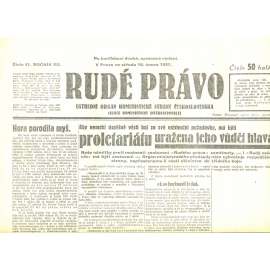 Rudé právo, ročník XII., číslo 41/1931. Ústřední orgán Komunistické strany Československa (staré noviny, 1. republika)