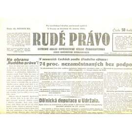 Rudé právo, ročník XII., číslo 42/1931. Ústřední orgán Komunistické strany Československa (staré noviny, 1. republika)