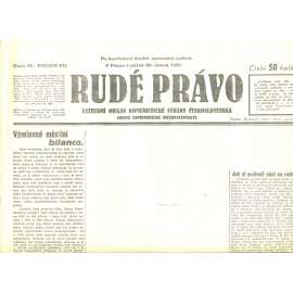 Rudé právo, ročník XII., číslo 43/1931. Ústřední orgán Komunistické strany Československa (staré noviny, 1. republika)