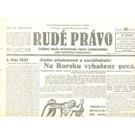 Rudé právo, ročník XII., číslo 45/1931. Ústřední orgán Komunistické strany Československa (staré noviny, 1. republika)