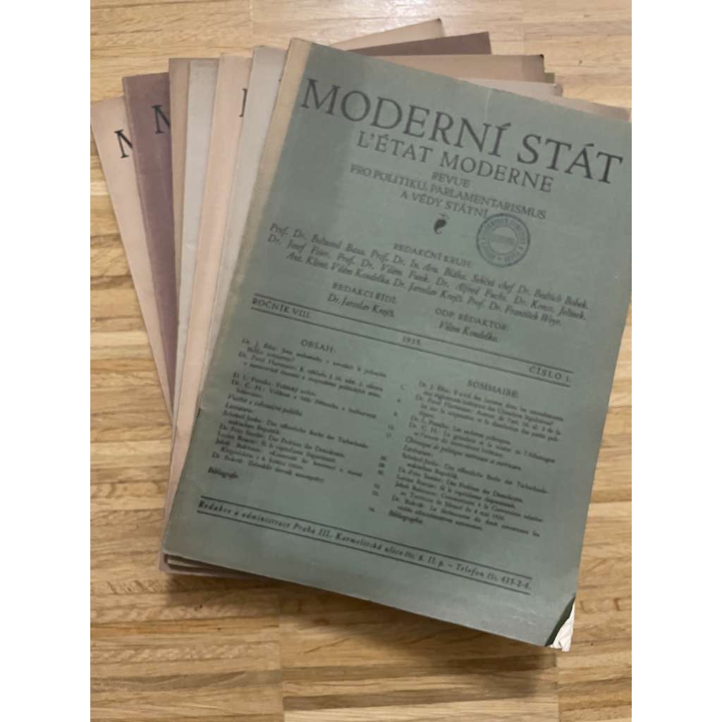 Moderní stát, ročník VIII, číslo 1-11/1935. Revue pro politiku, parlamentarismus a vědy státní