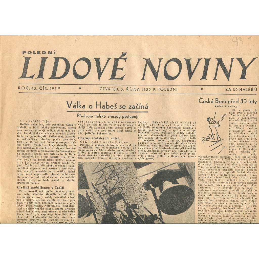 Lidové noviny (3.10.1935) - 1. republika