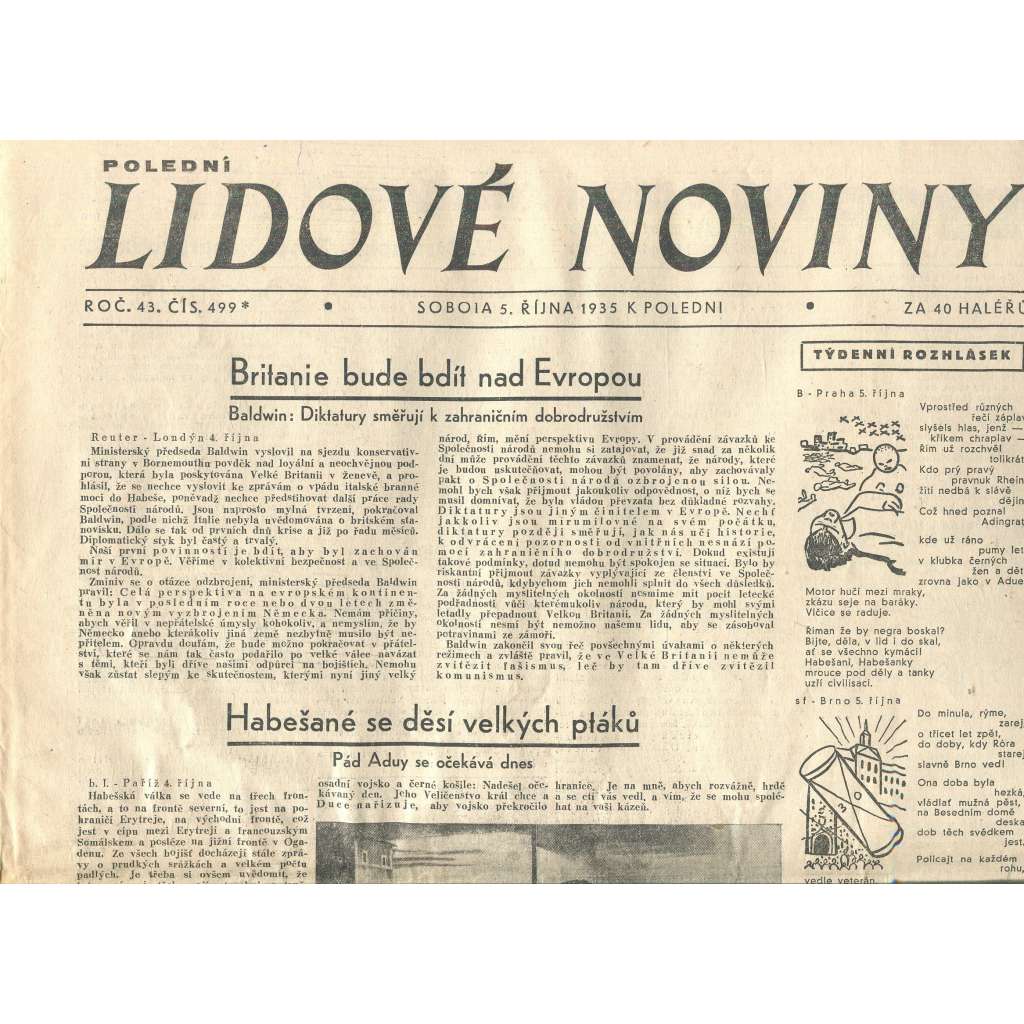 Lidové noviny (5.10.1935) - 1. republika