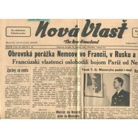 Nová vlasť, ročník XI., číslo 33/1944 (staré noviny, text slovensky)