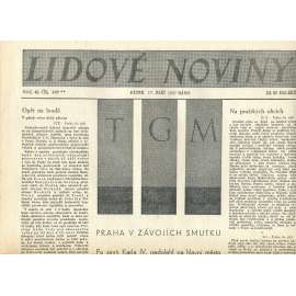 Lidové noviny, ročník 45., číslo 468/1937 (smrt T. G. Masaryk, prezident)