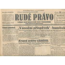 Rudé právo, ročník XI., číslo 297/1930. Ústřední orgán Komunistické strany Československa (staré noviny, 1. republika) - není kompletní Rudé právo, ročník XI., číslo 297/1930. Ústřední orgán Komunistické strany Československa (staré noviny, 1. republika) - není kompletní