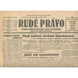 Rudé právo, ročník XI., číslo 301/1930. Ústřední orgán Komunistické strany Československa (staré noviny, 1. republika) Rudé právo, ročník XI., číslo 301/1930. Ústřední orgán Komunistické strany Československa (staré noviny, 1. republika)