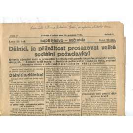 Rudé právo Večerník, ročník I., číslo 67/1920 - staré noviny - [komunisté, komunismus]