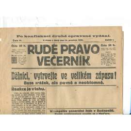 Rudé právo Večerník, ročník I., číslo 71/1920 - staré noviny - [komunisté, komunismus]