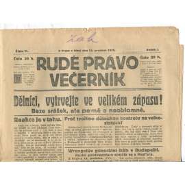 Rudé právo Večerník, ročník I., číslo 71/1920 - staré noviny - [komunisté, komunismus]