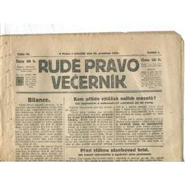 Rudé právo Večerník, ročník I., číslo 76/1920 - staré noviny - [komunisté, komunismus]
