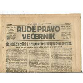 Rudé právo Večerník, ročník I., číslo 63/1920 - staré noviny - [komunisté, komunismus]