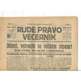 Rudé právo Večerník, ročník I., číslo 71/1920 - staré noviny - [komunisté, komunismus]